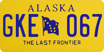 AK license plate GKE067