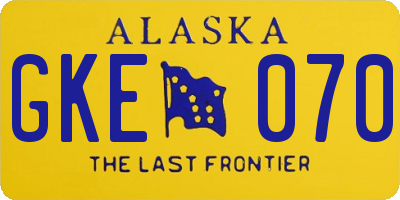 AK license plate GKE070