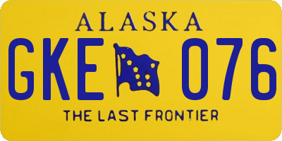 AK license plate GKE076