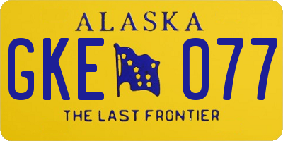 AK license plate GKE077