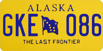 AK license plate GKE086