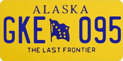 AK license plate GKE095