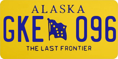 AK license plate GKE096