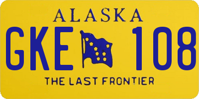 AK license plate GKE108