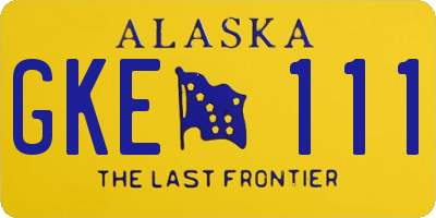 AK license plate GKE111