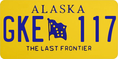 AK license plate GKE117