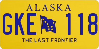 AK license plate GKE118