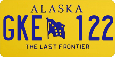 AK license plate GKE122