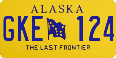AK license plate GKE124