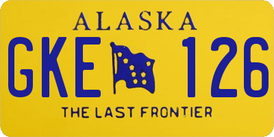 AK license plate GKE126