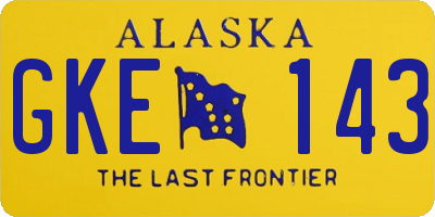 AK license plate GKE143