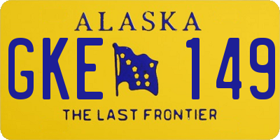 AK license plate GKE149