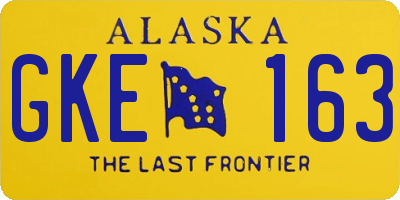 AK license plate GKE163