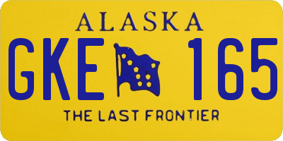 AK license plate GKE165