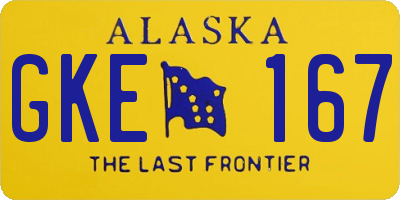 AK license plate GKE167