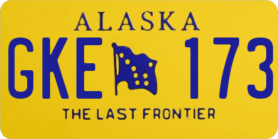 AK license plate GKE173