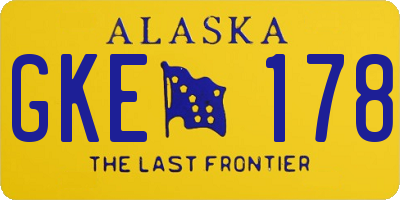 AK license plate GKE178