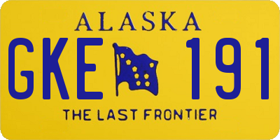 AK license plate GKE191