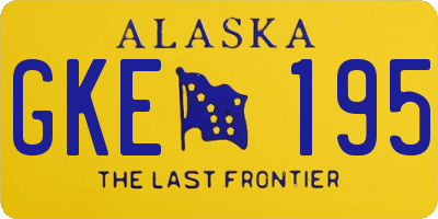 AK license plate GKE195