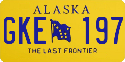 AK license plate GKE197