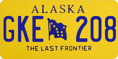 AK license plate GKE208