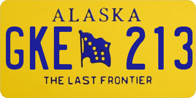 AK license plate GKE213