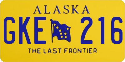 AK license plate GKE216