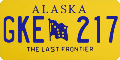 AK license plate GKE217