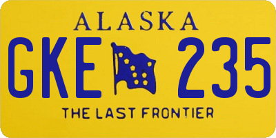 AK license plate GKE235