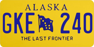 AK license plate GKE240