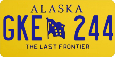 AK license plate GKE244