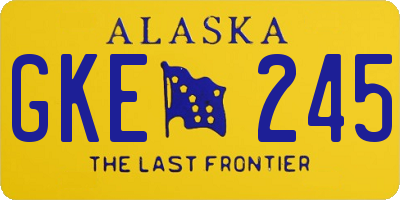 AK license plate GKE245