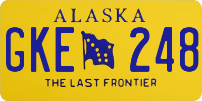 AK license plate GKE248