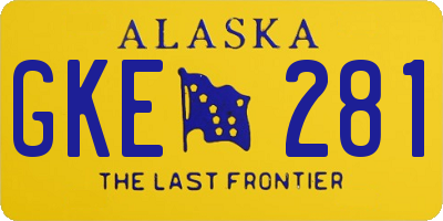 AK license plate GKE281