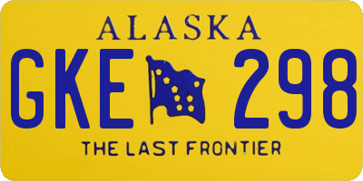 AK license plate GKE298