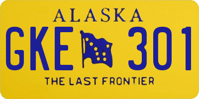 AK license plate GKE301