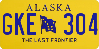 AK license plate GKE304