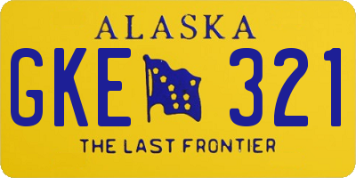 AK license plate GKE321