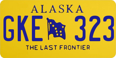 AK license plate GKE323