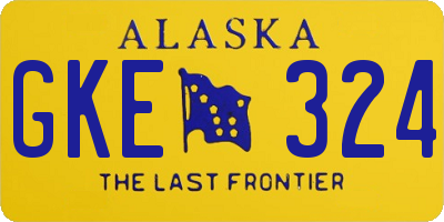 AK license plate GKE324