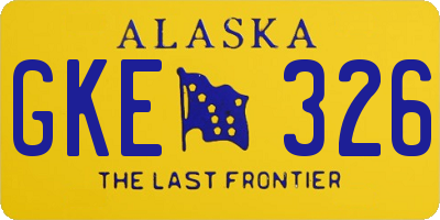 AK license plate GKE326