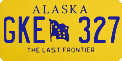 AK license plate GKE327