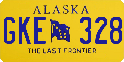 AK license plate GKE328