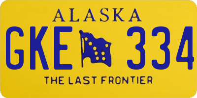 AK license plate GKE334