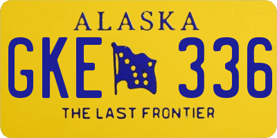 AK license plate GKE336