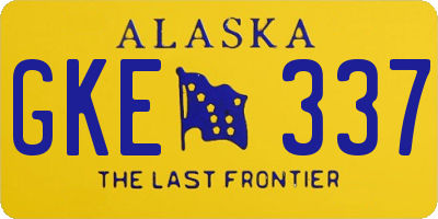 AK license plate GKE337