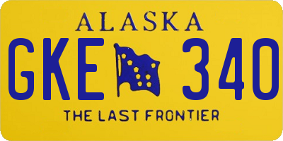 AK license plate GKE340