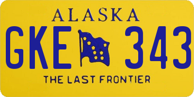 AK license plate GKE343