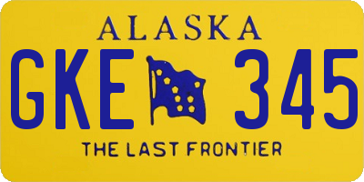 AK license plate GKE345