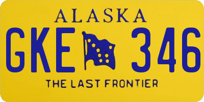 AK license plate GKE346
